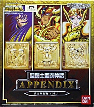 Saint Seiya Myth Cloth APPENDIX Golden Cloth Box Vol.1 Aries/Taurus/Gemini Tamashii Web Limited Saint Seiya with PVC Roshi Figure Male Figure [USED]