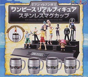 Monkey D. Luffy etc One Piece Real Figure & Stainless Mag One Piece Fair Prize 7-Eleven Limited 7-Eleven Figure  [USED]