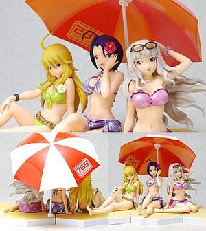 Miki Azusa Takane The THE IDOLM@STER BEACH QUEENS DX Set with Beach Umbrella WAVE Figure  [USED]