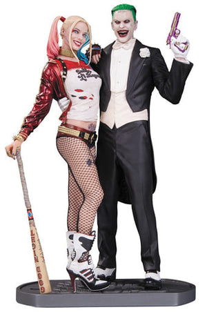 Harley Quinn & Joker Tuxedo Version Suicide Squad DC Statue Figure [USED]
