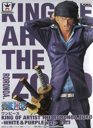 Roronoa Zoro Purple One Piece KING OF ARTIST THE RORONOA ZORO WHITE&PURPLE Ver. Male Figure [USED]