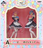 Rem & Ram Ichiban Kuji Re:Zero Starting Life in Another World Happy Birthday Rem&Ram! Prize A Rem and Ram Figures Female Figure [USED]