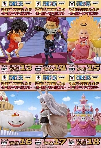 All 6 Types Set One Piece World Collectable Figure -Whole Cake Island 3- Trading Figure [USED]