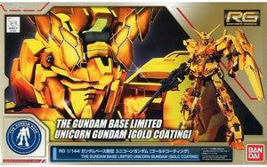 Unicorn Gundam Gold Coating Mobile Suit Gundam Unicorn RG RX-0 1/144 Gundam Base Limited Plastic Model [USED]