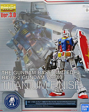 1/100 MG RX-78-2 Gundam Ver.3.0 Titanium Finish Mobile Suit Gundam Gundam Base Limited Plastic Model [USED]