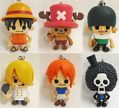 Monkey D. Luffy, etc. One Piece Key Chain That Doubles As A Strap 2 Panson Works Collaboration All 6 Types Set Key Ring [USED]