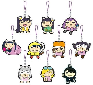 Hitagi Senjougahara, etc. Bakemonogatari Rubber Charm All 10 Types Set Key Ring [USED]