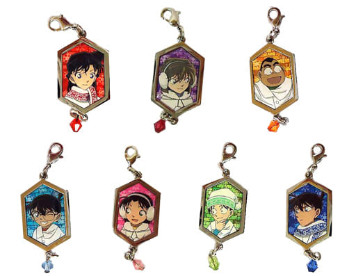 Conan Edogawa, etc. Detective Conan Movie 15: Quarter of Silence Metal Charm Collection All 7 Types Set Key Ring [USED]
