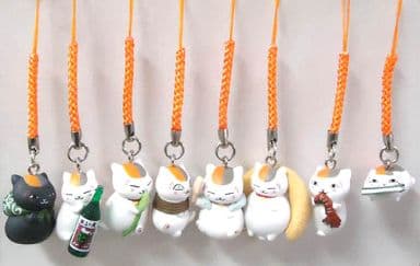 Nyanko-sensei Natsume's Book of Friends Nyanko Sensei Netsuke Strap PART2 All 8 Types Set Key Ring [USED]