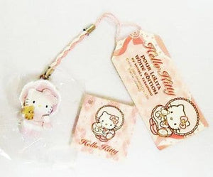 Lolita Kitty Netsuke Pink/White Hello Kitty x Takemoto Novala Key Ring [USED]