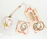 Lolita Kitty Netsuke Pink/White Hello Kitty x Takemoto Novala Key Ring [USED]