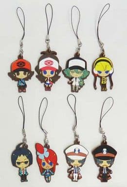 All 8 Types Set Pokemon Mate Rubber Strap Collection Pokemon Center & Animate Limited Key Ring [USED]