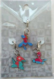 137.Porygon & 233.Porygon2 & 474.Porygon Z National Picture Book Metal Charm 3 Set Pokemon Pokemon Center Limited Key Ring  [USED]