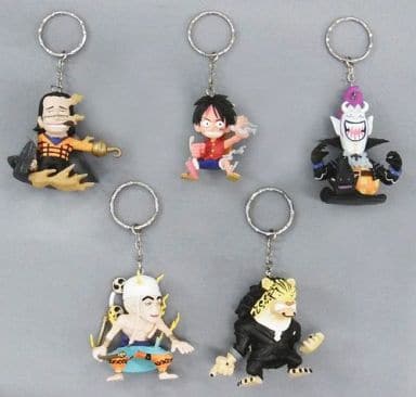 Rob Lucci, etc. One Piece Deformed Figure Key Chain Person of Ability Formidable Enemy Edition All 5 Types Set Key Ring [USED]