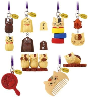 Nyanko-sensei Natsume's Book of Friends Nyanko-Sensei Wood Carving Style Collection All 8 Types Set Key Ring [USED]