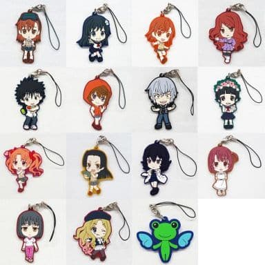 Mikoto Misaka, etc. A Certain Scientific Railgun S Ichiban Kuji Rubber Charm Prize H All 15 Types Set Key Ring [USED]