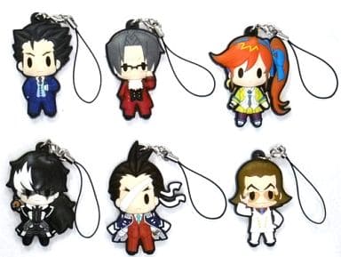 Ryuichi Naruhodo, etc. Phoenix Wright: Ace Attorney Dual Destinies D4 Rubber Strap Collection All 6 Types Set Key Ring [USED]