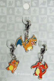 004.Charmander & 005.Charmeleon & 006.Charizard National Picture Book Metal Charm 3 Set Pokemon Pokemon Center Limited Key Ring  [USED]