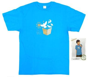 with Photo Card Uta no Prince Sama Cecil Aijima Produce T-Shirt Blue Size: L with Photo Card Key Ring [USED]