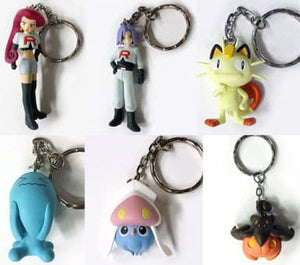 All 6 Types Set We are Team Rocket Figure Keychain Pok?mon X and Y Key Ring [USED]