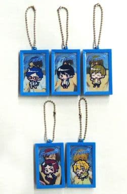 All 5 Types Set Photo Frame Ballchain Free! Key Ring [USED]