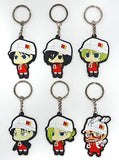 All 6 Types Set Rubber Keychain Hokka Hokka Tei x Attack on Titan Attack on Titan Lunch Box Campaign Products Key Ring [USED]