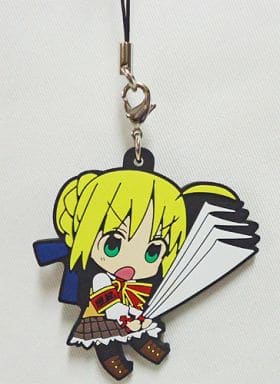 Saber Fate Series Ichiban Kuji 10th Anniversary 1st Edition Type Moon Ace Special Chibi Chuki Rubber Charm Prize F Key Ring [USED]