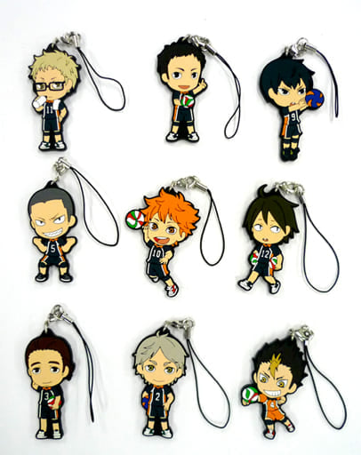 Shoyo Hinata, etc. Haikyu!! Ichiban Kuji Karasuno High School Practice Begins!! Rubber Charm Prize E All 9 Types Set Key Ring [USED]