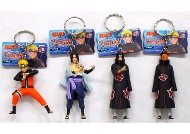 Naruto Uzumaki, etc. Naruto Shippuden Big Figure Keychain All 4 Types Set Key Ring [USED]