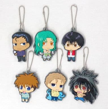 Shinobu Sensui, etc. Yu Yu Hakusho Rubber Mascot Vol.5 All 6 Types Set Key Ring [USED]