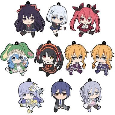 Yatogami Touka, etc. Date A Live II Petanko Trading Rubber Strap All 10 Types Set Key Ring [USED]