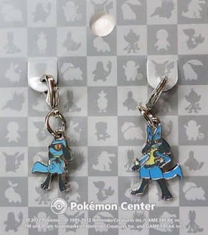 447.Riolu & 448.Lucario National Picture Book Metal Charm 2 Set Pokemon Pokemon Center Limited Key Ring  [USED]