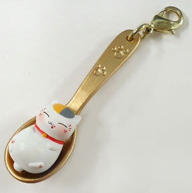 Nyanko-sensei Goldspoon Natsume's Book of Friends One Scoop Mini Figure There's Always Room For Dessert Key Ring [USED]