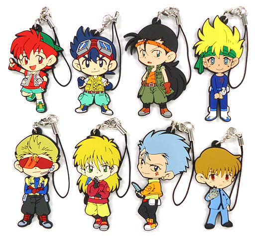 Retsu Seiba, etc. Bakuso Kyodai Let's & Go!! Rubber Strap Collection All 8 Types Set Key Ring [USED]