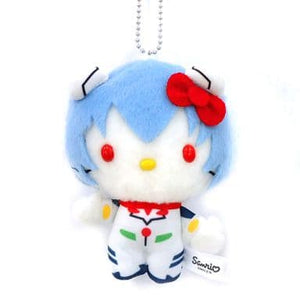 Rei Ayanami Evangelion X Hello Kitty Mascot Key Ring [USED]