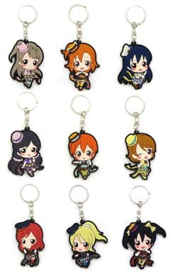 All 9 Types Set Traiding Rubber Key Ring Love Live! Ver.3 Key Ring [USED]