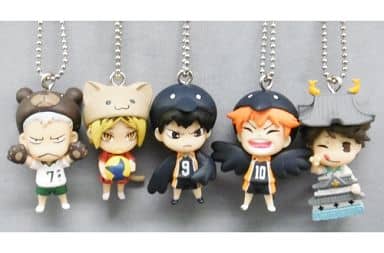 Shoyo Hinata, etc. Haikyu!! Stuffed Mascot All 5 Types Set Key Ring [USED]