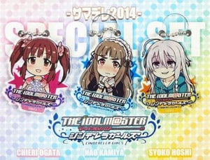 Special Set Die-cut Keychain 3 Set The Idolmaster Cinderella Girls Deleraji Open Recording Samadere 2014 Key Ring [USED]