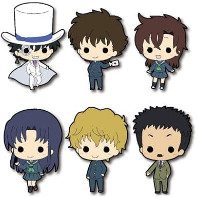 Kid the Phantom Thief, etc. Magic Kaito 1412 Tiny Rubber Charm All 6 Types Set Key Ring [USED]