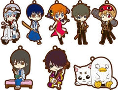 Gintoki Sakata, etc. Gintama Trading Rubber Strap All 8 Types Set Key Ring [USED]