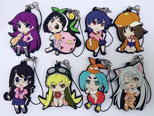 Nadeko Sengoku, etc. Monogatari Series Trading Rubber Strap MADOGATARI Exhibition Limited All 8 Types Set Key Ring [USED]