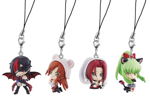 Lelouch Lamperouge, etc. Code Geass Ichiban Kuji Premium Code Geass Code Black 1st Live Encore! Prize H All 4 Types Set Key Ring [USED]