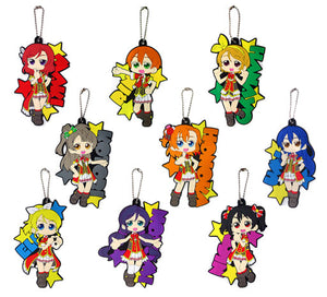 All 9 Types Set Big Rubber Keychain Mascot feat.Yagumo Gengou Love Live! Key Ring [USED]