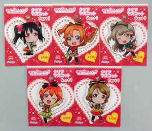 All 5 Types Set Clear Mascot Part 1 Love Live! The School Idol Movie Key Ring [USED]