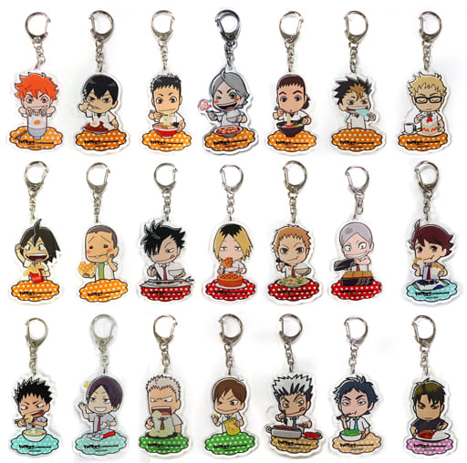Shoyo Hinata, etc. Haikyu!! Season 2 Trading Acrylic Key Chains animate cafe Limited All 21 Types Set Key Ring [USED]