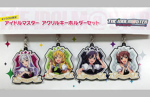 C.Takane & Miki & Makoto & Yukiho Acrylic Keychain Set 4 Set Cafe & Bar Chara Kuro feat. The Idolmaster Key Ring [USED]