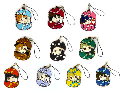 Osamu Dazai, etc. Bungo Stray Dogs Hyokotto Rubber Strap Moco Rubber Collection All 10 Types Set Key Ring [USED]