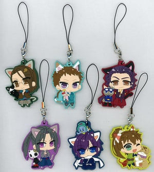 Toshizo Hijikata, etc. Hakuoki: Shinkai Ichi Rubber Strap Set Otomate in Namjatown 2016 Saison Des Fleurs Set of 6 Key Ring [USED]