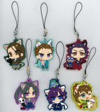 Toshizo Hijikata, etc. Hakuoki: Shinkai Ichi Rubber Strap Set Otomate in Namjatown 2016 Saison Des Fleurs Set of 6 Key Ring [USED]