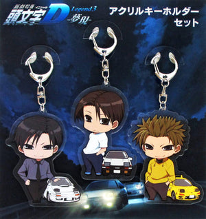 Fujiwara Takumi & Takahashi Ryosuke & Takahashi Keisuke Acrylic Keychain Set 3 Set New Initial D Movie: Legend 3 -Mugen- Theater Goods Key Ring [USED]